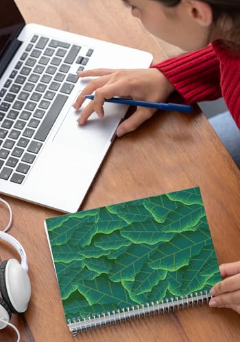 Art to Doors | Textured Leaf Mosaic | Spiral Notebooks | A5 Size Paper | 120 Pages | 70 GSM Paper | Attractive Cover Designs