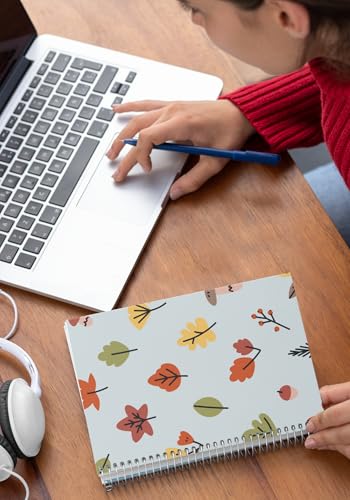 Art to Doors | Autumn Leaves Pattern | Spiral Notebooks | A5 Size Paper | 120 Pages | 70 GSM Paper | Attractive Cover Designs