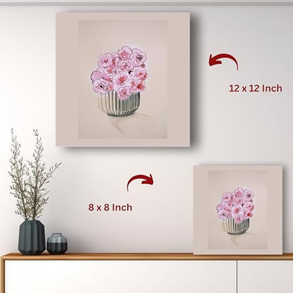 Art to Doors | Pink Blossoms In Pursuit | Square | Artist Prerna Ajwani | Home Decor | Wall Art | Gifts for Women | Gifts for Men | Canvas Frame