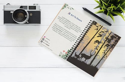 Art to Doors | Deer in the Dusk | Spiral Notebooks | A5 Size Paper | 120 Pages | 70 GSM Paper | Attractive Cover Designs