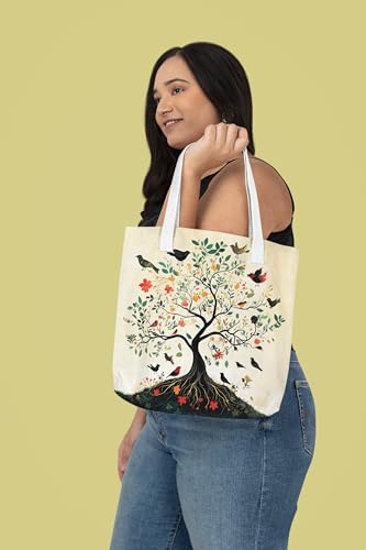 Art to Doors | A Garden of Life | Tote Bags | Shopping Bag For Grocery | Aesthetic Carry Bag | Tote Bag for Shopping, Travel, office & beach bags for women