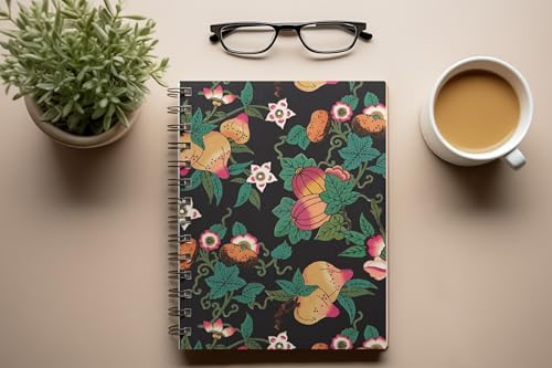 Art to Doors | Decorative Fruit and Flower | Spiral Notebooks | A5 Size Paper | 120 Pages | 70 GSM Paper | Attractive Cover Designs