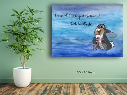 Art to Doors | Cute Bunny | Artist Akanksha Jain | Horizontal | Art Prints | Home Decor | Wall Decor | Gift Items | Wall Art