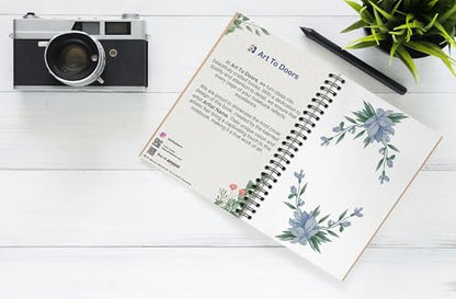 Art to Doors | Bluebell Bloom | Spiral Notebooks | A5 Size Paper | 120 Pages | 70 GSM Paper | Attractive Cover Designs