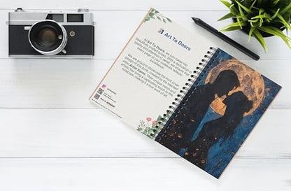 Art to Doors | Tender Moment Under the Stars | Spiral Notebooks | A5 Size Paper | 120 Pages | 70 GSM Paper | Attractive Cover Designs