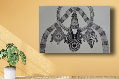Art to Doors| Lord Venkatesh | Artist Preeti Sharma | Rectangle | Art Print | Home Decor | Wall Decor | Gift Items | Canvas Frame