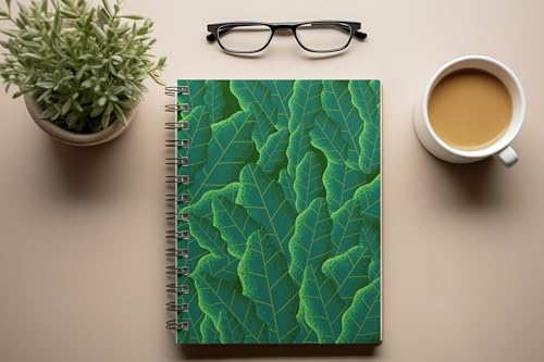 Art to Doors | Textured Leaf Mosaic | Spiral Notebooks | A5 Size Paper | 120 Pages | 70 GSM Paper | Attractive Cover Designs