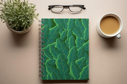 Art to Doors | Textured Leaf Mosaic | Spiral Notebooks | A5 Size Paper | 120 Pages | 70 GSM Paper | Attractive Cover Designs