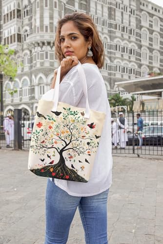 Art to Doors | A Garden of Life | Tote Bags | Shopping Bag For Grocery | Aesthetic Carry Bag | Tote Bag for Shopping, Travel, office & beach bags for women