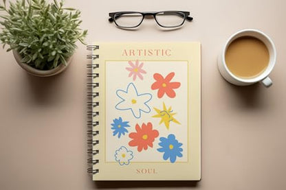 Art to Doors | Artistic Soul | Spiral Notebooks | A5 Size Paper | 120 Pages | 70 GSM Paper | Attractive Cover Designs