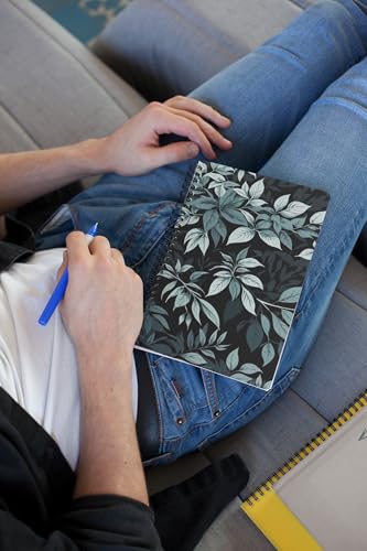 Art to Doors | Deep Green Botanical Print | Spiral Notebooks | A5 Size Paper | 120 Pages | 70 GSM Paper | Attractive Cover Designs