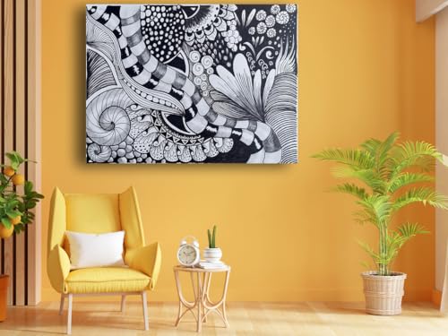 Art to Doors| Black And White | Artist Samarpita Banerjee | Rectangle | Art Print | Home Decor | Wall Decor | Gift Items | Canvas Frame