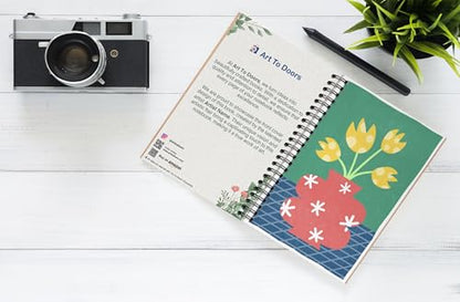 Art to Doors | Polka Dot Blooms | Spiral Notebooks | A5 Size Paper | 120 Pages | 70 GSM Paper | Attractive Cover Designs