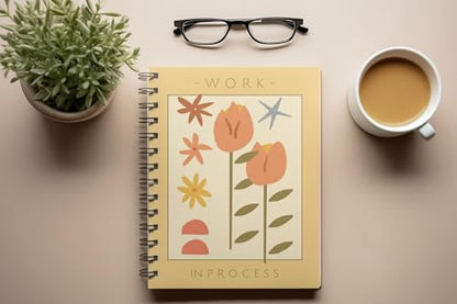 Art to Doors | Work In Process | Spiral Notebooks | A5 Size Paper | 120 Pages | 70 GSM Paper | Attractive Cover Designs