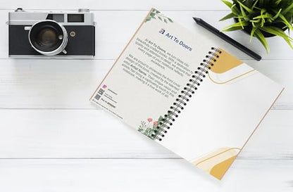 Art to Doors | Sweeping Yellow Lines | Spiral Notebooks | A5 Size Paper | 120 Pages | 70 GSM Paper | Attractive Cover Designs