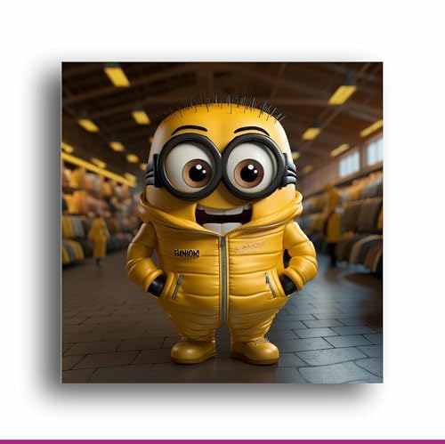 Art to Doors Gru the Minion: Adorable Yellow Jacket Illustration - Canvas Print Masterpiece | Personalized Gift For Anniversary, Birthday, Wedding, Home Decor (CanvasFrame,8x8Inch,CanvasFrame)