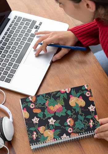 Art to Doors | Decorative Fruit and Flower | Spiral Notebooks | A5 Size Paper | 120 Pages | 70 GSM Paper | Attractive Cover Designs