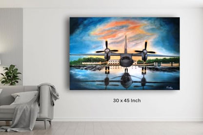 Art to Doors | Aircraft An - 32 | Artist Sudesh Kundley | Horizontal | Art Prints | Home Decor | Wall Decor | Gift Items | Wall Art | Canvas Frame
