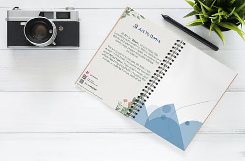 Art to Doors | Shades of Blue Abstract | Spiral Notebooks | A5 Size Paper | 120 Pages | 70 GSM Paper | Attractive Cover Designs