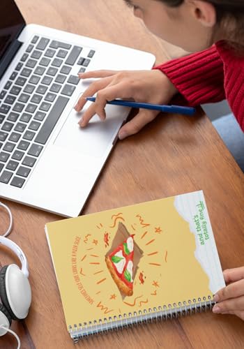 Art to Doors | Self Love looks like Pizza | Spiral Notebooks | A5 Size Paper | 120 Pages | 70 GSM Paper | Attractive Cover Designs