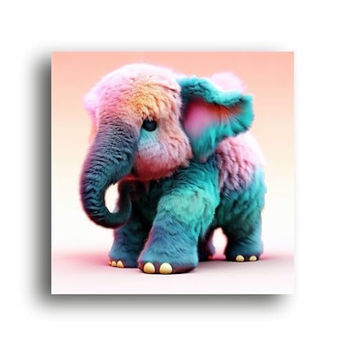 Art to Doors Cute Elephant Delight: Canvas Print - Adorable Illustration Perfect for Nursery Decor! | Personalized Gift For Anniversary, Birthday, Wedding