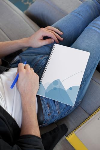 Art to Doors | Shades of Blue Abstract | Spiral Notebooks | A5 Size Paper | 120 Pages | 70 GSM Paper | Attractive Cover Designs