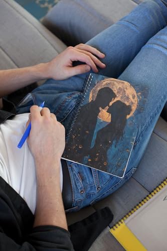 Art to Doors | Tender Moment Under the Stars | Spiral Notebooks | A5 Size Paper | 120 Pages | 70 GSM Paper | Attractive Cover Designs