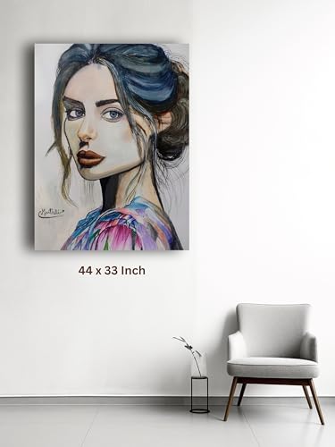 Art to Doors | Beautiful Girl Realistic | Artist Maithili | Vertical | Art Prints | Home Decor | Wall Art | Gift Items | Canvas Frame