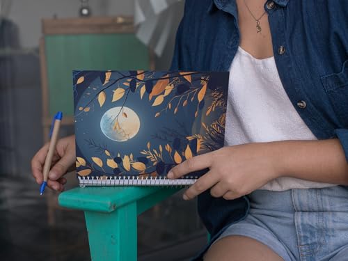 Art to Doors | Night's Embrace | Spiral Notebooks | A5 Size Paper | 120 Pages | 70 GSM Paper | Attractive Cover Designs