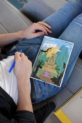 Art to Doors | Welcome To Peru | Spiral Notebooks | A5 Size Paper | 120 Pages | 70 GSM Paper | Attractive Cover Designs