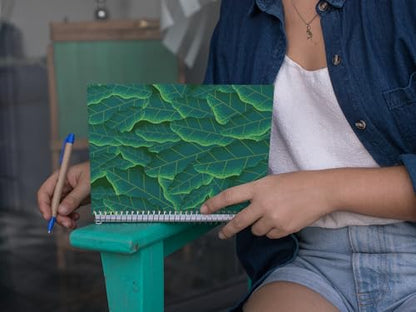Art to Doors | Textured Leaf Mosaic | Spiral Notebooks | A5 Size Paper | 120 Pages | 70 GSM Paper | Attractive Cover Designs