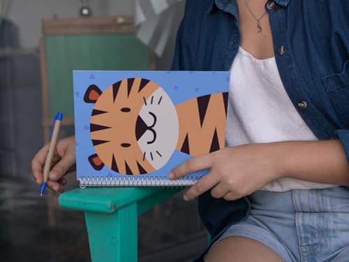 Art to Doors | Cute Tiger | Spiral Notebooks | A5 Size Paper | 120 Pages | 70 GSM Paper | Attractive Cover Designs