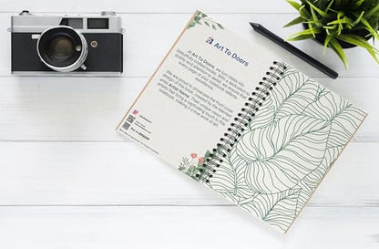 Art to Doors | Banana Leaf Outline | Spiral Notebooks | A5 Size Paper | 120 Pages | 70 GSM Paper | Attractive Cover Designs