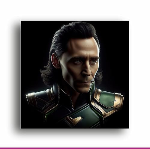 Art to Doors Marvellously Mischievous: Super Hero Enigmatic Charm Illustrated on Premium Canvas Print | Personalized Gift For Anniversary, Birthday, Wedding, Home Decor (CanvasFrame,45x45Inch,)