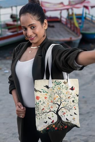 Art to Doors | A Garden of Life | Tote Bags | Shopping Bag For Grocery | Aesthetic Carry Bag | Tote Bag for Shopping, Travel, office & beach bags for women