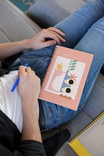 Art to Doors | Natural | Spiral Notebooks | A5 Size Paper | 120 Pages | 70 GSM Paper | Attractive Cover Designs