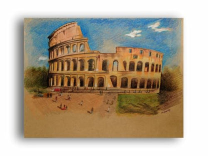 Art to Doors| The Colosseum | Artist Avishek Nag | Rectangle | Art Print | Home Decor | Wall Decor | Gift Items | Canvas Frame