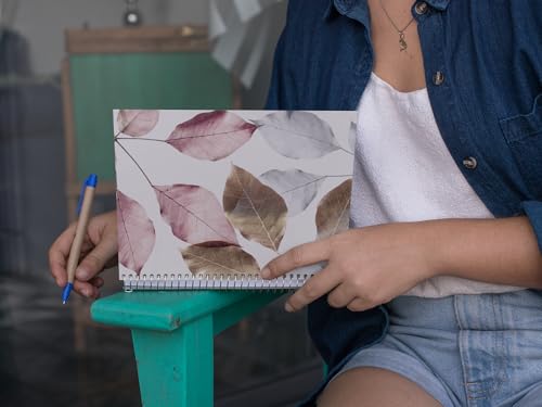 Art to Doors | Pink and Gold Metallic Leaf | Spiral Notebooks | A5 Size Paper | 120 Pages | 70 GSM Paper | Attractive Cover Designs