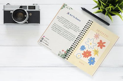 Art to Doors | Artistic Soul | Spiral Notebooks | A5 Size Paper | 120 Pages | 70 GSM Paper | Attractive Cover Designs