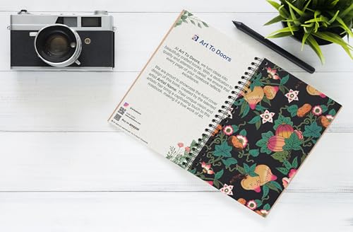 Art to Doors | Decorative Fruit and Flower | Spiral Notebooks | A5 Size Paper | 120 Pages | 70 GSM Paper | Attractive Cover Designs