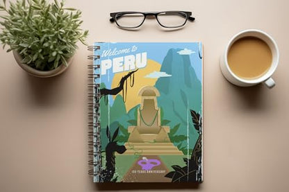 Art to Doors | Welcome To Peru | Spiral Notebooks | A5 Size Paper | 120 Pages | 70 GSM Paper | Attractive Cover Designs