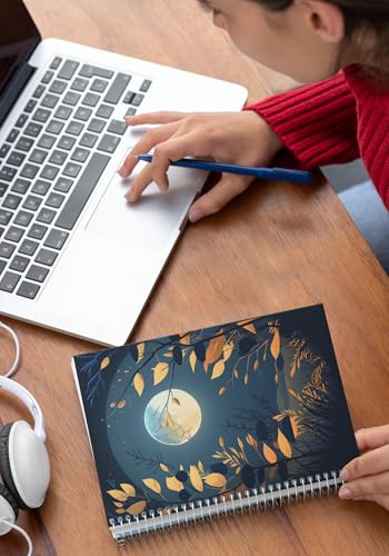 Art to Doors | Night's Embrace | Spiral Notebooks | A5 Size Paper | 120 Pages | 70 GSM Paper | Attractive Cover Designs