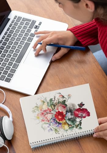 Art to Doors | Nature's Bouquet | Spiral Notebooks | A5 Size Paper | 120 Pages | 70 GSM Paper | Attractive Cover Designs