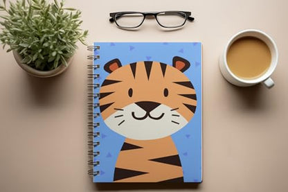 Art to Doors | Cute Tiger | Spiral Notebooks | A5 Size Paper | 120 Pages | 70 GSM Paper | Attractive Cover Designs