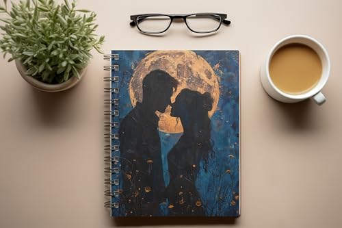 Art to Doors | Tender Moment Under the Stars | Spiral Notebooks | A5 Size Paper | 120 Pages | 70 GSM Paper | Attractive Cover Designs
