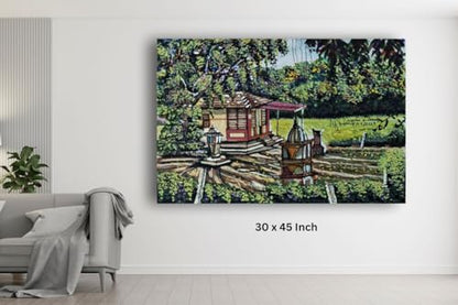 Art to Doors | Earthy Connect | Artist Neehar Kiran Dabade | Rectangle | Art Prints | Home Decor | Wall Art | Gift Items | Canvas Frame