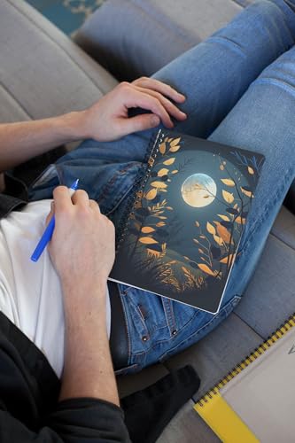 Art to Doors | Night's Embrace | Spiral Notebooks | A5 Size Paper | 120 Pages | 70 GSM Paper | Attractive Cover Designs
