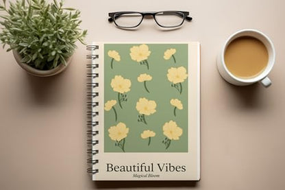 Art to Doors | Beautiful Vibes | Spiral Notebooks | A5 Size Paper | 120 Pages | 70 GSM Paper | Attractive Cover Designs