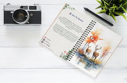 Art to Doors | Peaceful Woodland Portrait | Spiral Notebooks | A5 Size Paper | 120 Pages | 70 GSM Paper | Attractive Cover Designs
