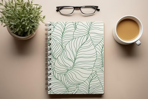 Art to Doors | Banana Leaf Outline | Spiral Notebooks | A5 Size Paper | 120 Pages | 70 GSM Paper | Attractive Cover Designs